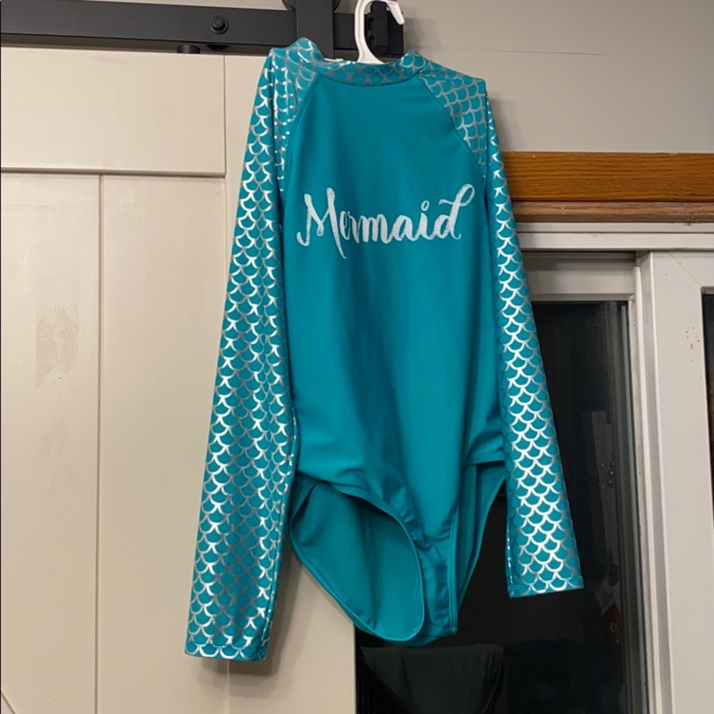 Cat and Jack Ling Sleeve Mermaid Swimsuit